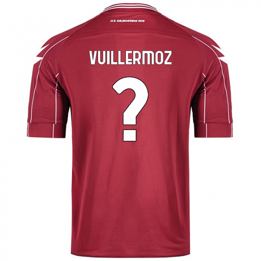 Gyermek Joshua Vuillermoz #0 Burgundia Hazai Jersey 2024/25 Mez Póló Ing