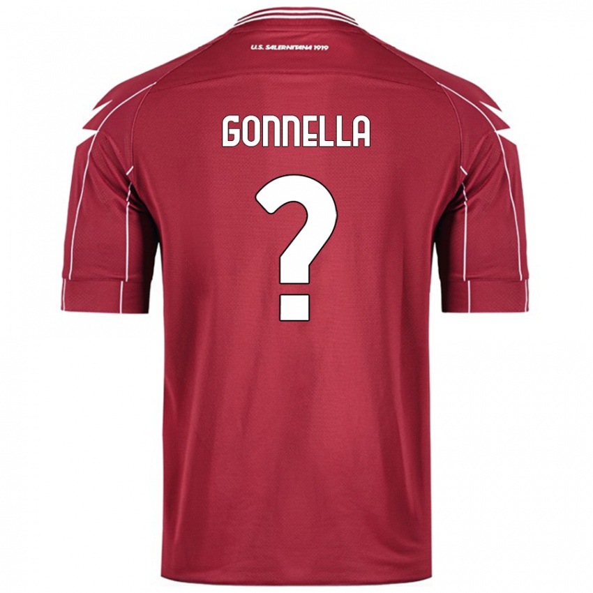 Gyermek Andrea Gonnella #0 Burgundia Hazai Jersey 2024/25 Mez Póló Ing