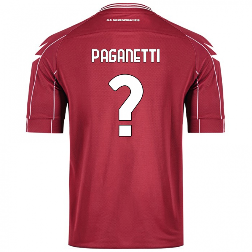 Gyermek Giacomo Paganetti #0 Burgundia Hazai Jersey 2024/25 Mez Póló Ing