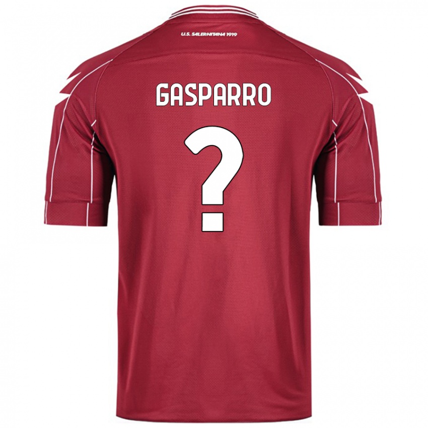 Gyermek Roberto Gasparro #0 Burgundia Hazai Jersey 2024/25 Mez Póló Ing