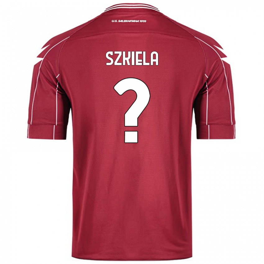 Gyermek Mikolaj Szkiela #0 Burgundia Hazai Jersey 2024/25 Mez Póló Ing