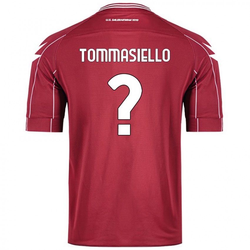 Gyermek Francesco Tommasiello #0 Burgundia Hazai Jersey 2024/25 Mez Póló Ing