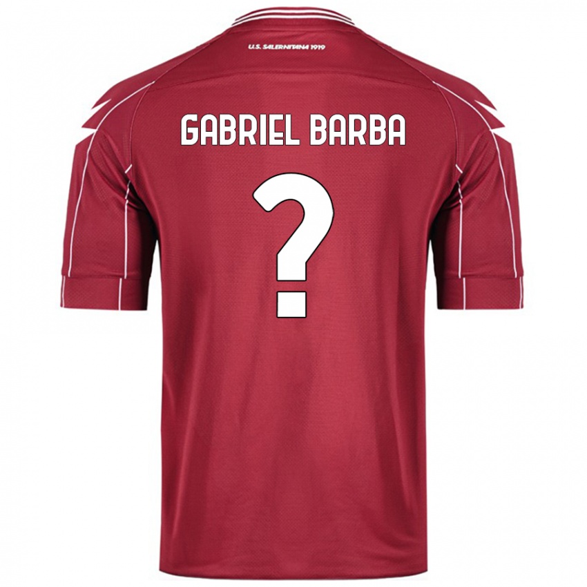 Gyermek Luigi Gabriel Barba #0 Burgundia Hazai Jersey 2024/25 Mez Póló Ing