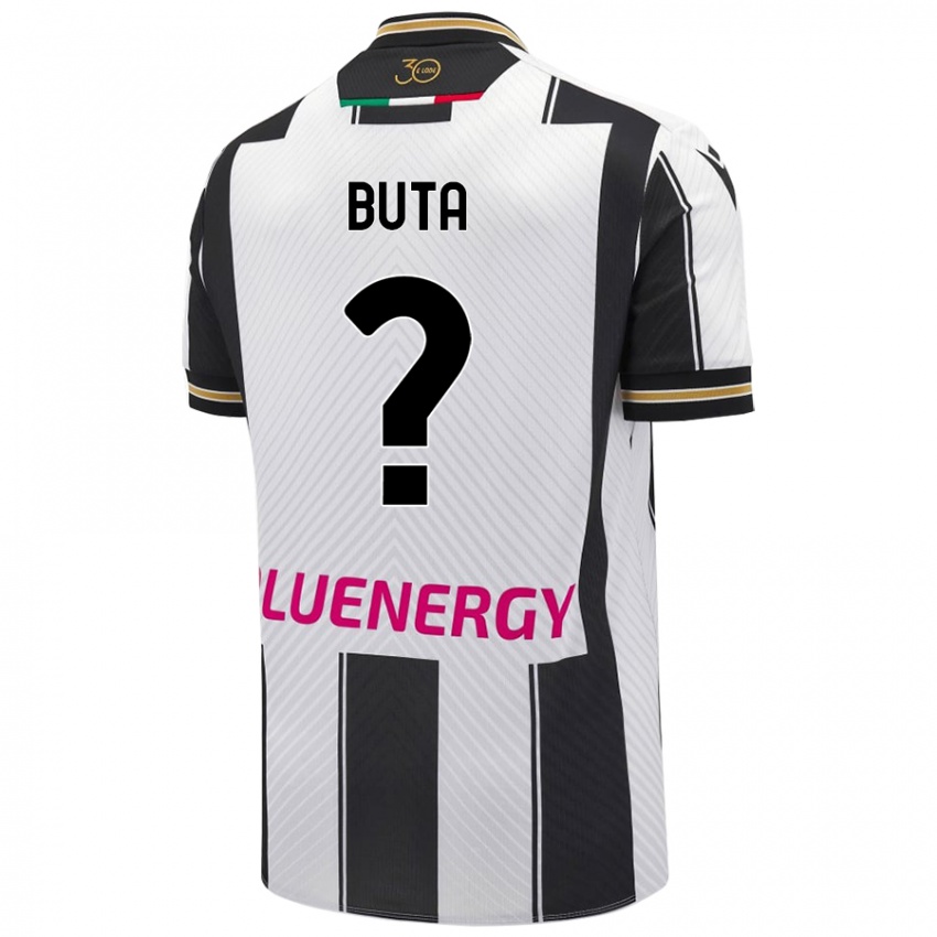 Gyermek Leonardo Buta #0 Fehér Fekete Hazai Jersey 2024/25 Mez Póló Ing