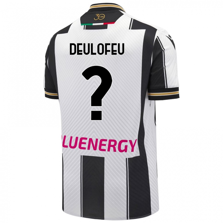 Gyermek Gerard Deulofeu #0 Fehér Fekete Hazai Jersey 2024/25 Mez Póló Ing