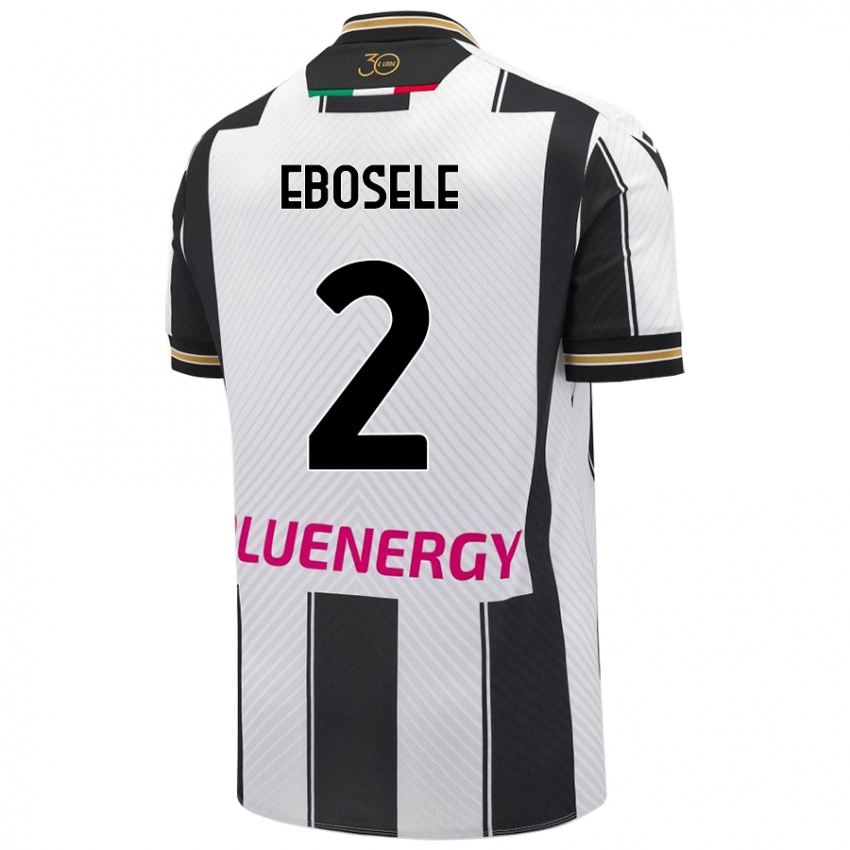 Gyermek Festy Ebosele #2 Fehér Fekete Hazai Jersey 2024/25 Mez Póló Ing