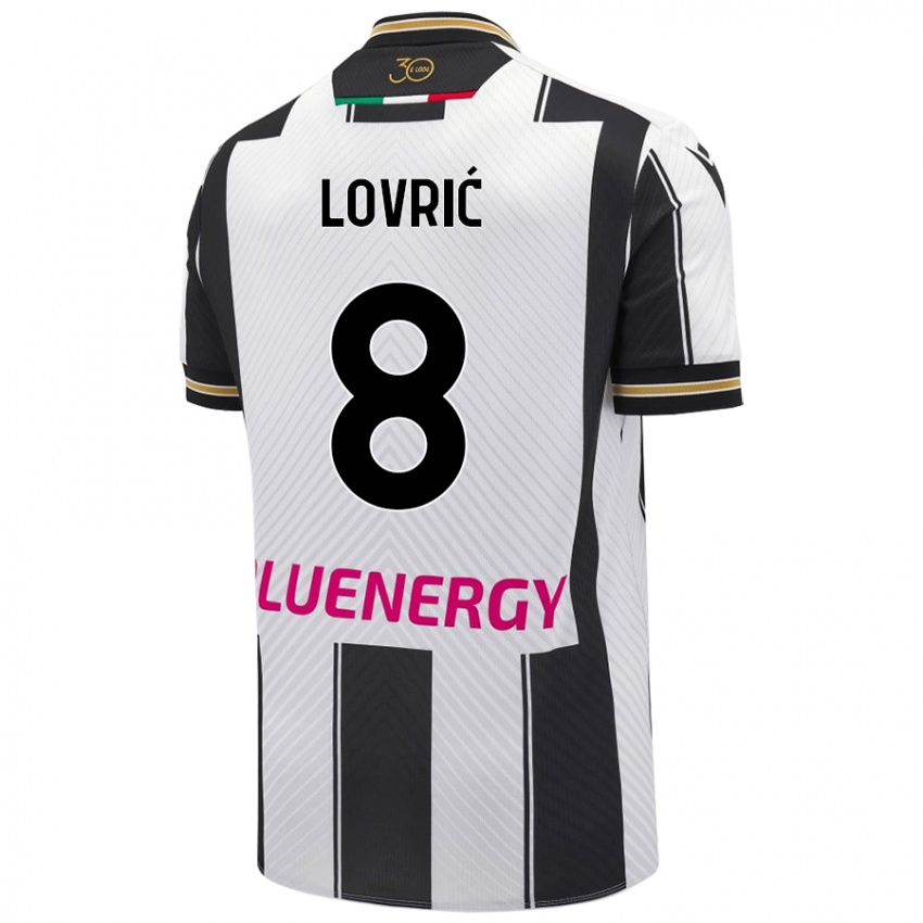 Gyermek Sandi Lovrić #8 Fehér Fekete Hazai Jersey 2024/25 Mez Póló Ing