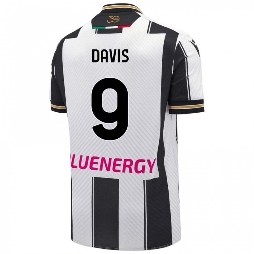 Gyermek Keinan Davis #9 Fehér Fekete Hazai Jersey 2024/25 Mez Póló Ing