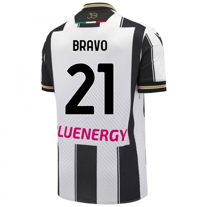 Gyermek Iker Bravo #21 Fehér Fekete Hazai Jersey 2024/25 Mez Póló Ing