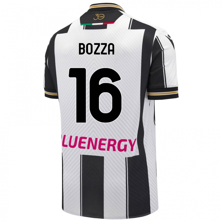 Gyermek Mattia Bozza #16 Fehér Fekete Hazai Jersey 2024/25 Mez Póló Ing