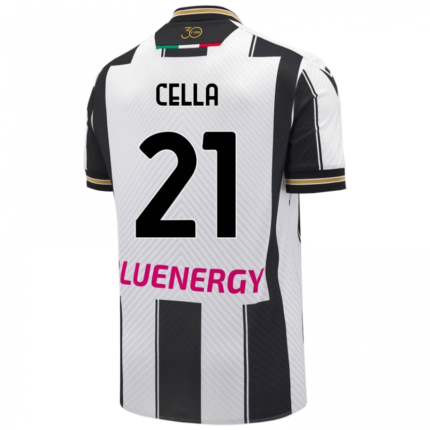 Gyermek Leonardo Cella #21 Fehér Fekete Hazai Jersey 2024/25 Mez Póló Ing