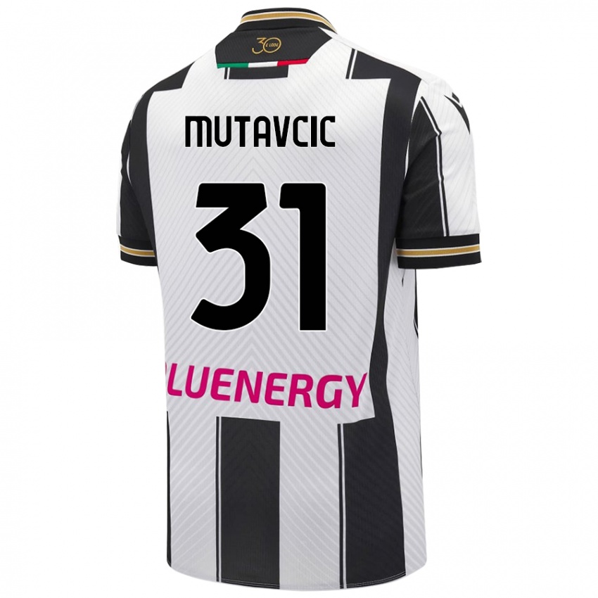 Gyermek Jan Mutavcic #31 Fehér Fekete Hazai Jersey 2024/25 Mez Póló Ing