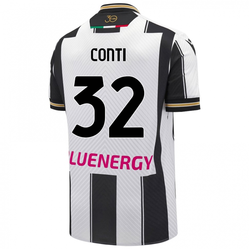 Gyermek Manuel Conti #32 Fehér Fekete Hazai Jersey 2024/25 Mez Póló Ing