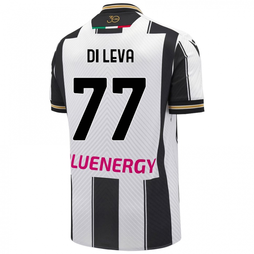 Gyermek Vincenzo Di Leva #77 Fehér Fekete Hazai Jersey 2024/25 Mez Póló Ing