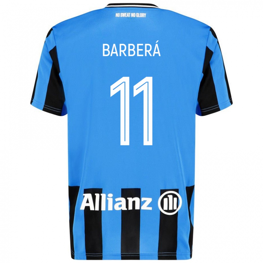 Gyermek Víctor Barberá #11 Égszínkék Fekete Hazai Jersey 2024/25 Mez Póló Ing