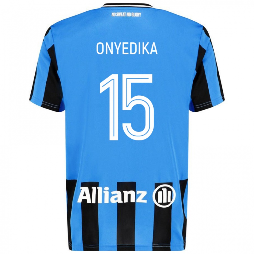 Gyermek Raphael Onyedika #15 Égszínkék Fekete Hazai Jersey 2024/25 Mez Póló Ing