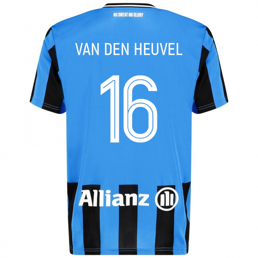 Gyermek Dani Van Den Heuvel #16 Égszínkék Fekete Hazai Jersey 2024/25 Mez Póló Ing