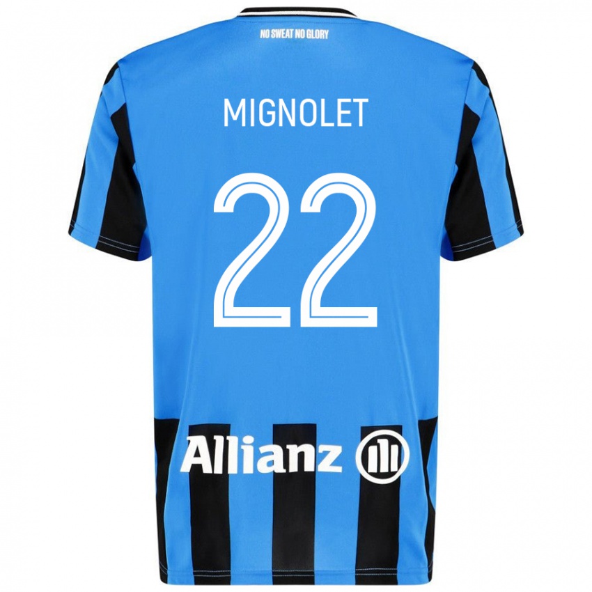 Gyermek Simon Mignolet #22 Égszínkék Fekete Hazai Jersey 2024/25 Mez Póló Ing