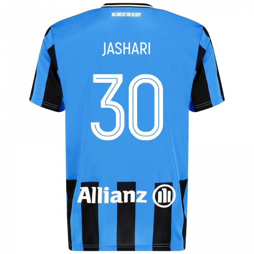 Gyermek Ardon Jashari #30 Égszínkék Fekete Hazai Jersey 2024/25 Mez Póló Ing