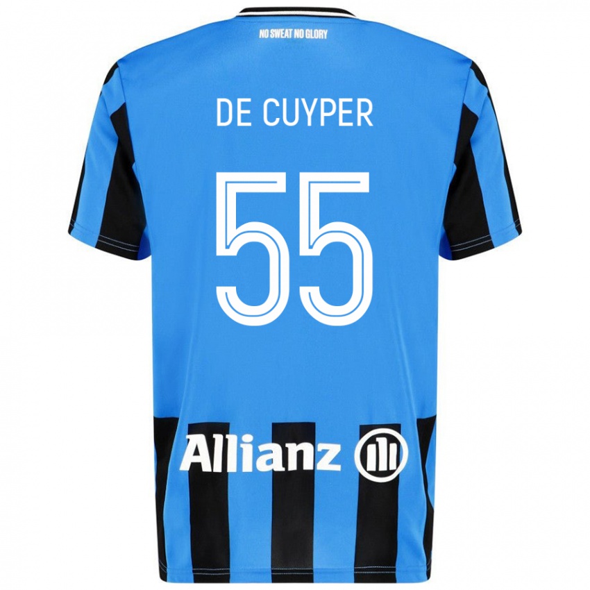 Gyermek Maxim De Cuyper #55 Égszínkék Fekete Hazai Jersey 2024/25 Mez Póló Ing