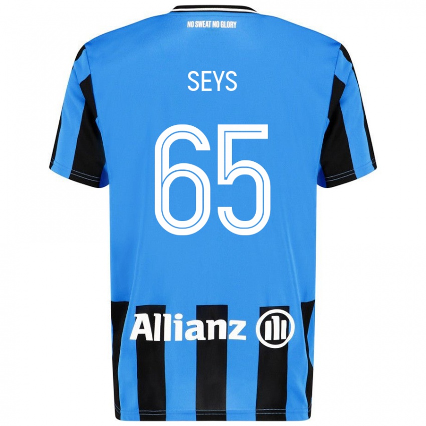 Gyermek Joaquin Seys #65 Égszínkék Fekete Hazai Jersey 2024/25 Mez Póló Ing