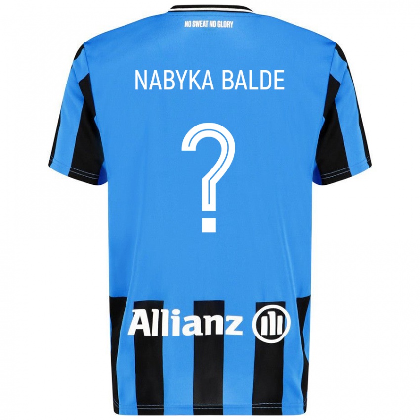 Gyermek Mamadou Nabyka Balde #0 Égszínkék Fekete Hazai Jersey 2024/25 Mez Póló Ing