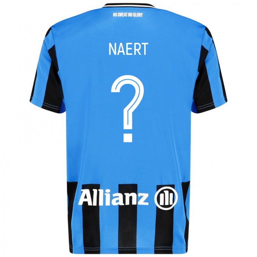 Gyermek Stan Naert #0 Égszínkék Fekete Hazai Jersey 2024/25 Mez Póló Ing