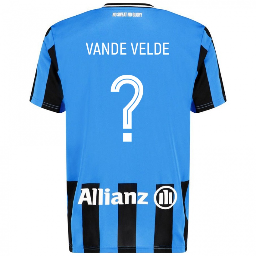 Gyermek Chloé Vande Velde #0 Égszínkék Fekete Hazai Jersey 2024/25 Mez Póló Ing