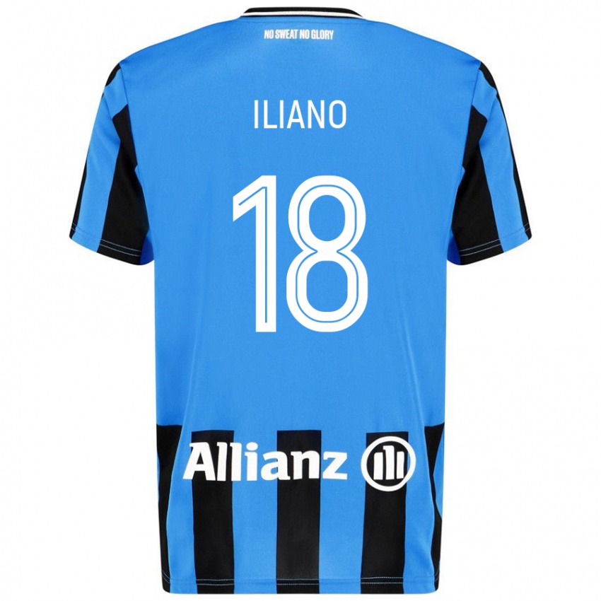 Gyermek Isabelle Iliano #18 Égszínkék Fekete Hazai Jersey 2024/25 Mez Póló Ing