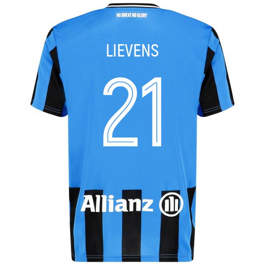 Gyermek Caitlin Lievens #21 Égszínkék Fekete Hazai Jersey 2024/25 Mez Póló Ing