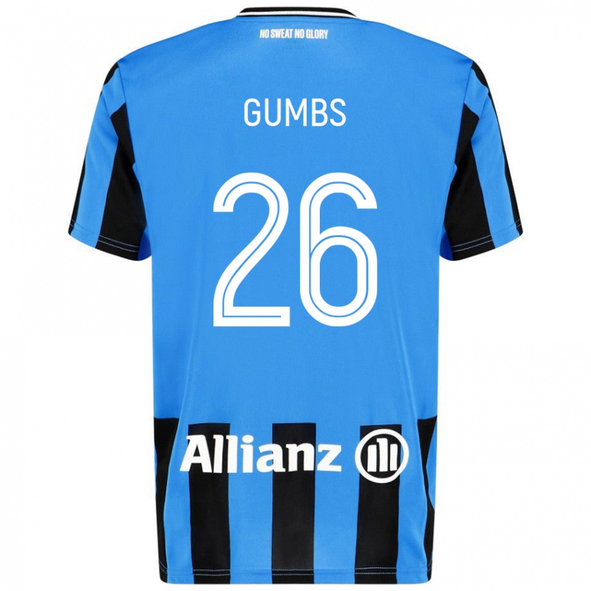 Gyermek Aisse Gumbs #26 Égszínkék Fekete Hazai Jersey 2024/25 Mez Póló Ing