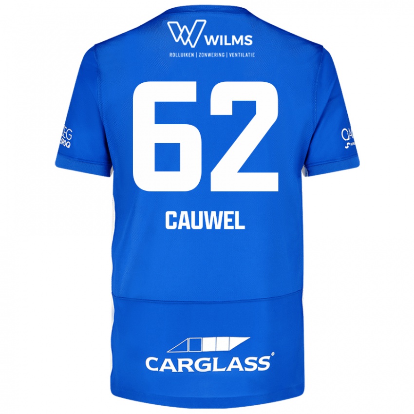 Gyermek Michiel Cauwel #62 Kék Hazai Jersey 2024/25 Mez Póló Ing