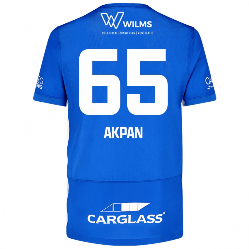 Gyermek Christian Akpan #65 Kék Hazai Jersey 2024/25 Mez Póló Ing