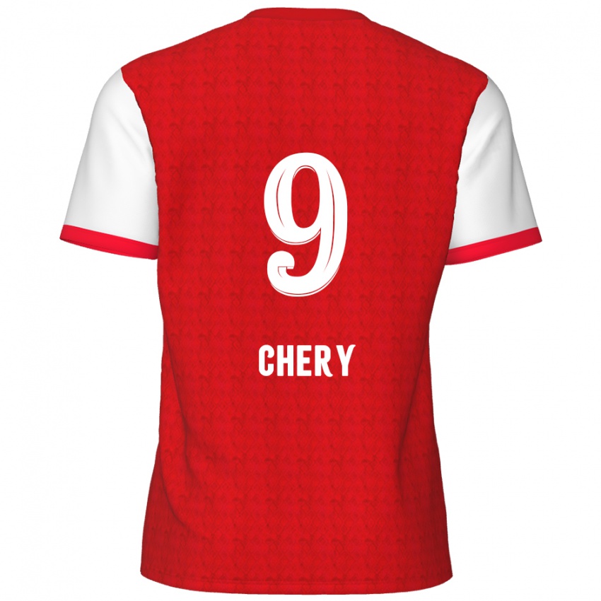 Gyermek Tjaronn Chery #9 Piros Fehér Hazai Jersey 2024/25 Mez Póló Ing