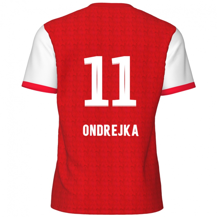 Gyermek Jacob Ondrejka #11 Piros Fehér Hazai Jersey 2024/25 Mez Póló Ing