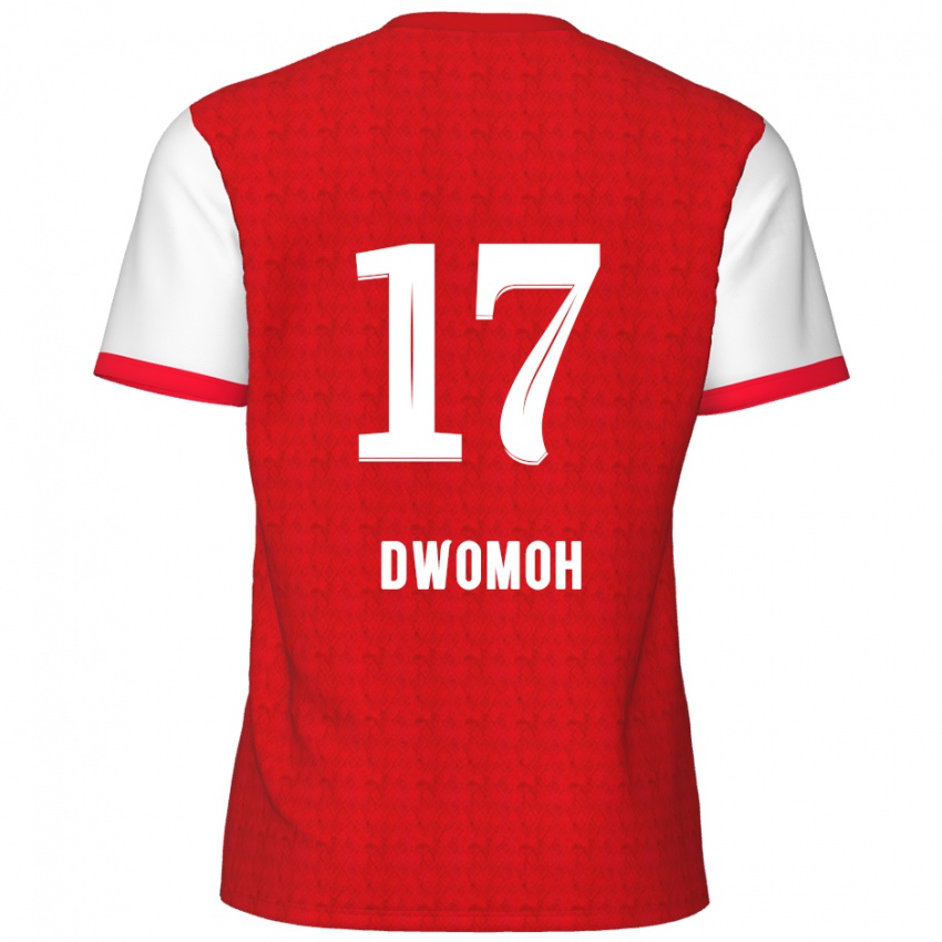 Gyermek Pierre Dwomoh #17 Piros Fehér Hazai Jersey 2024/25 Mez Póló Ing