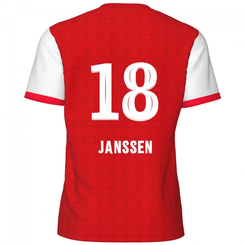 Gyermek Vincent Janssen #18 Piros Fehér Hazai Jersey 2024/25 Mez Póló Ing