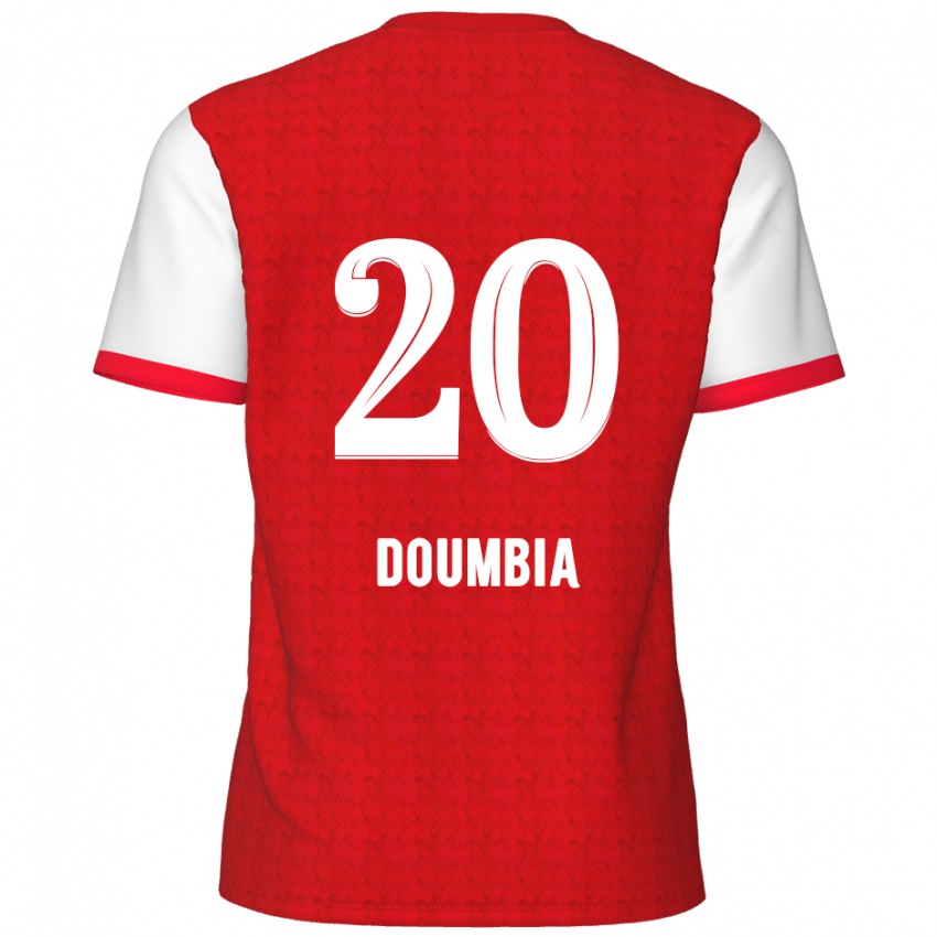 Gyermek Mahamadou Doumbia #20 Piros Fehér Hazai Jersey 2024/25 Mez Póló Ing