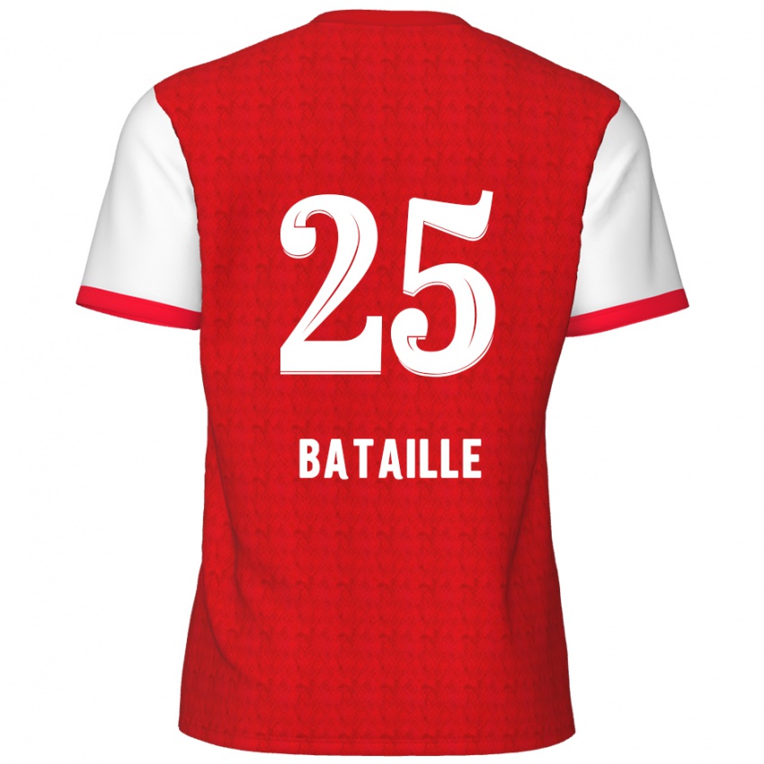 Gyermek Jelle Bataille #25 Piros Fehér Hazai Jersey 2024/25 Mez Póló Ing