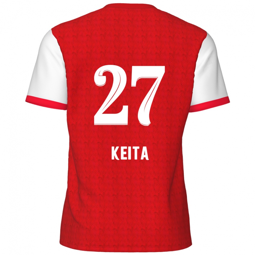 Gyermek Mandela Keita #27 Piros Fehér Hazai Jersey 2024/25 Mez Póló Ing