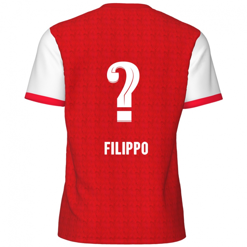 Gyermek Niels Filippo #0 Piros Fehér Hazai Jersey 2024/25 Mez Póló Ing