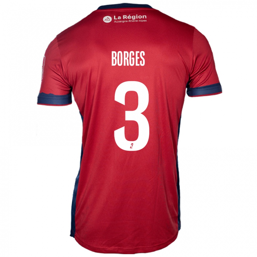 Gyermek Neto Borges #3 Világos Bordó Hazai Jersey 2024/25 Mez Póló Ing