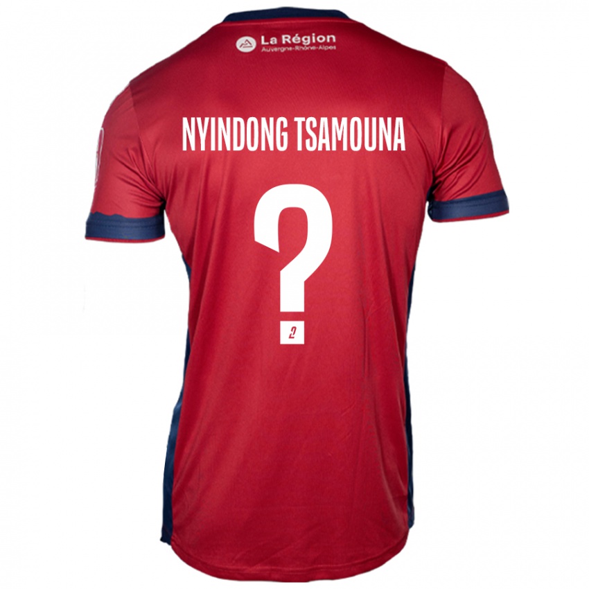 Gyermek Jean Nyindong Tsamouna #0 Világos Bordó Hazai Jersey 2024/25 Mez Póló Ing