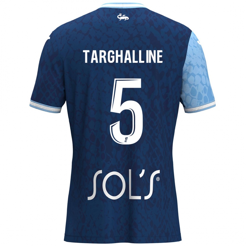 Gyermek Oussama Targhalline #5 Égszínkék Sötétkék Hazai Jersey 2024/25 Mez Póló Ing