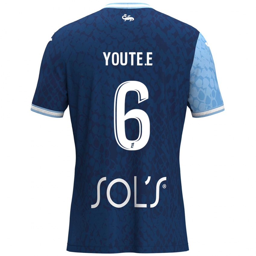 Gyermek Étienne Youté Kinkoué #6 Égszínkék Sötétkék Hazai Jersey 2024/25 Mez Póló Ing