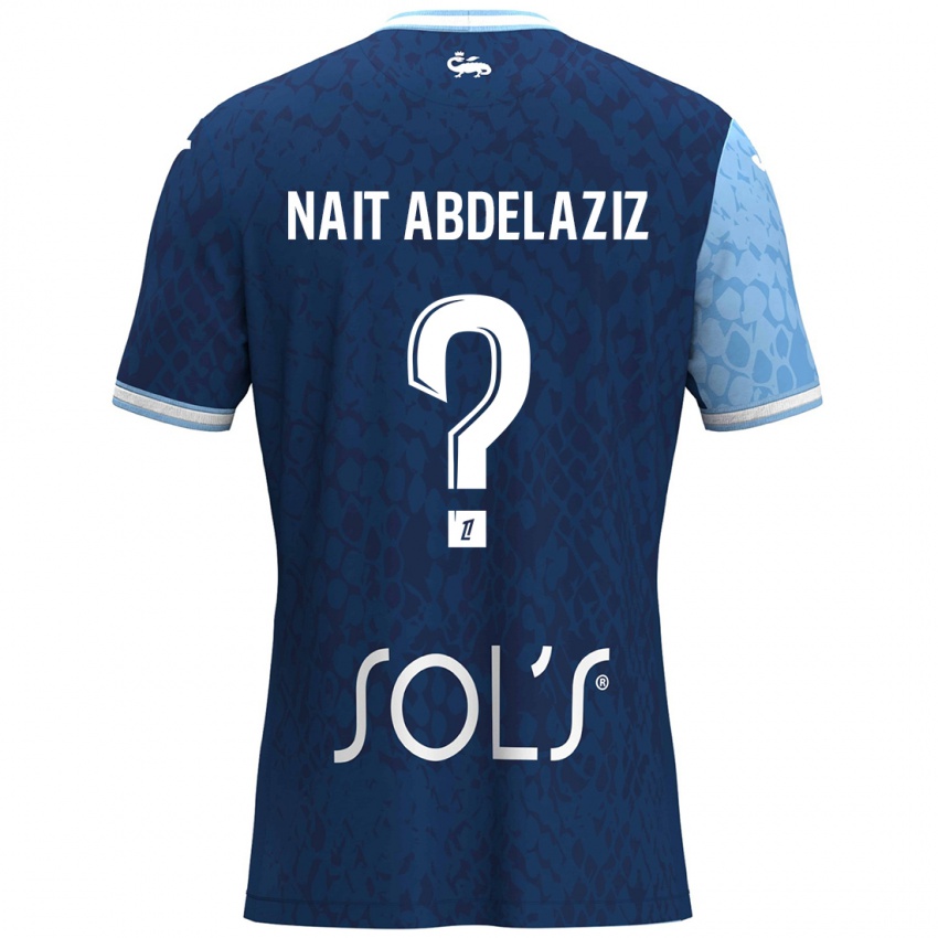 Gyermek Elias Naït Abdelaziz #0 Égszínkék Sötétkék Hazai Jersey 2024/25 Mez Póló Ing