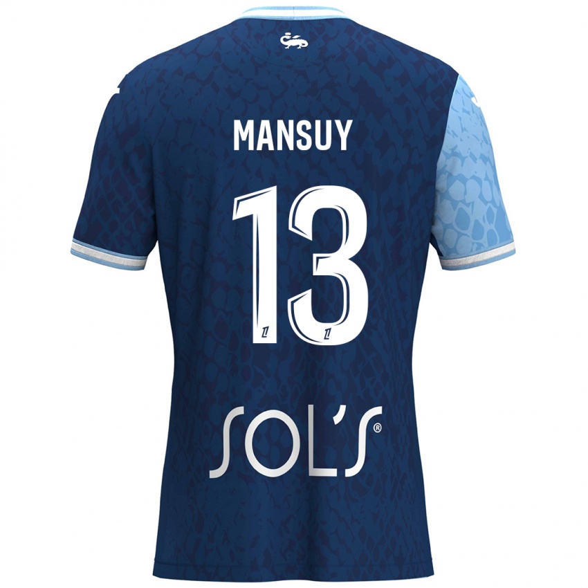 Gyermek Héloïse Mansuy #13 Égszínkék Sötétkék Hazai Jersey 2024/25 Mez Póló Ing