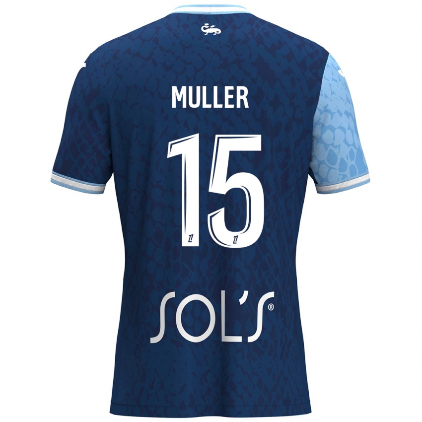 Gyermek Laura Muller #15 Égszínkék Sötétkék Hazai Jersey 2024/25 Mez Póló Ing