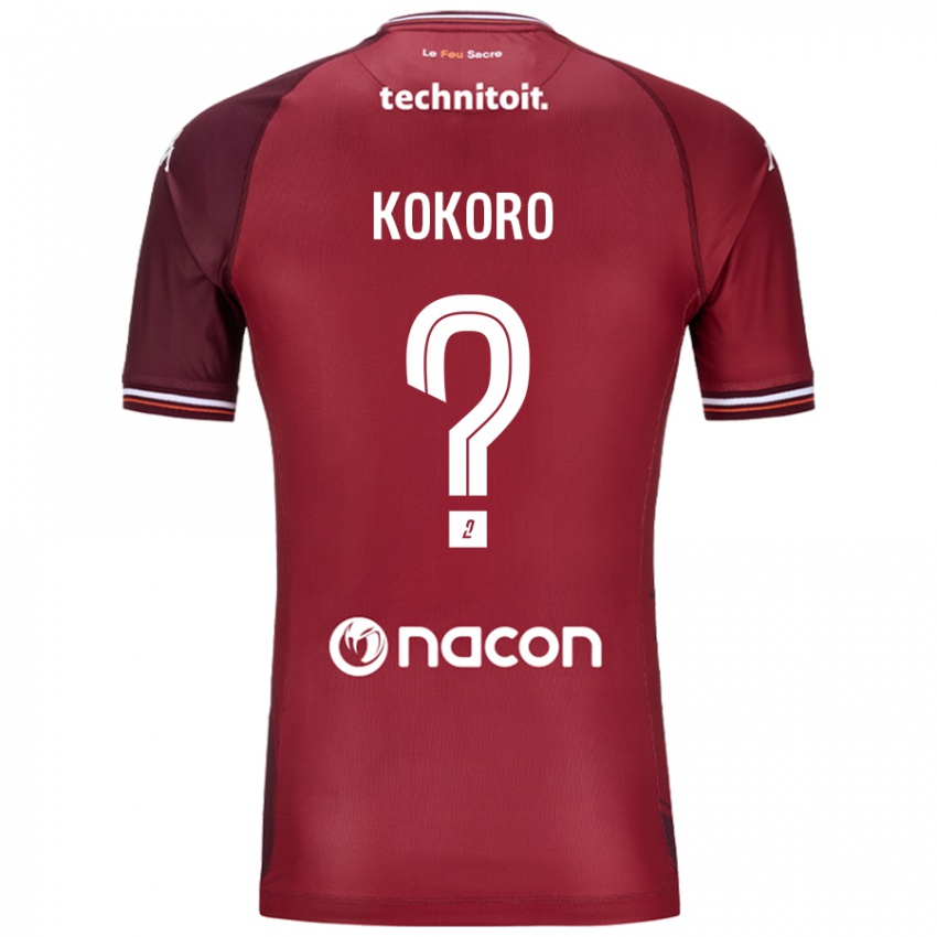 Gyermek Clarence Kokoro #0 Piros Granata Hazai Jersey 2024/25 Mez Póló Ing