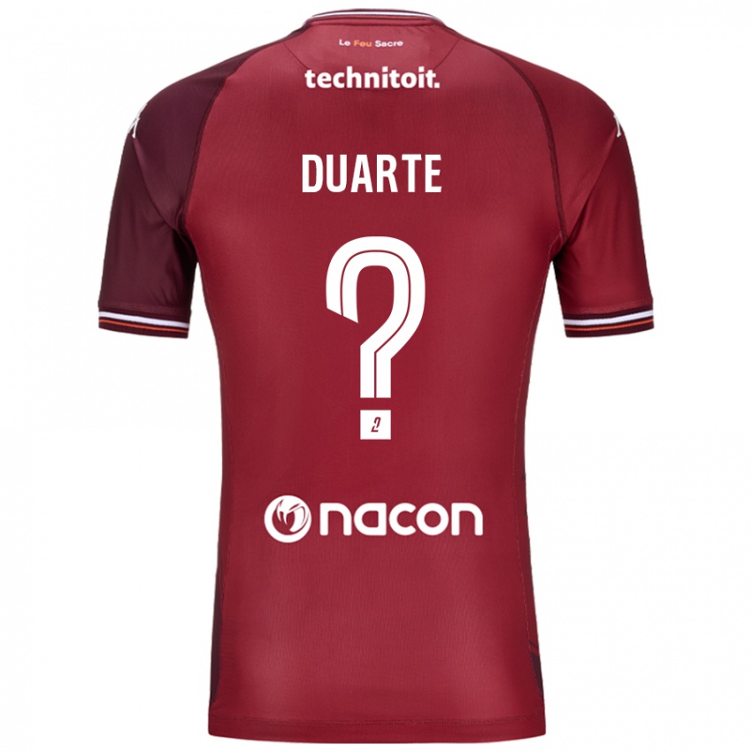 Gyermek Diego Duarte #0 Piros Granata Hazai Jersey 2024/25 Mez Póló Ing